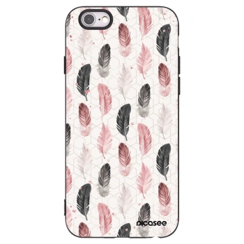 Picasee husă neagră din silicon pentru Apple iPhone 6/6S - Feather 2