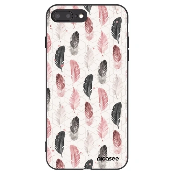 Picasee husă neagră din silicon pentru Apple iPhone 8 Plus - Feather 2