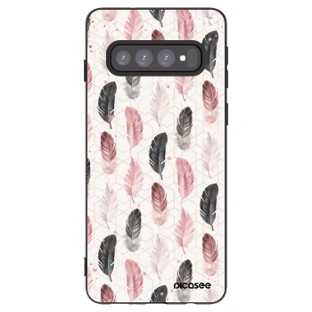 Picasee husă neagră din silicon pentru Samsung Galaxy S10 G973 - Feather 2