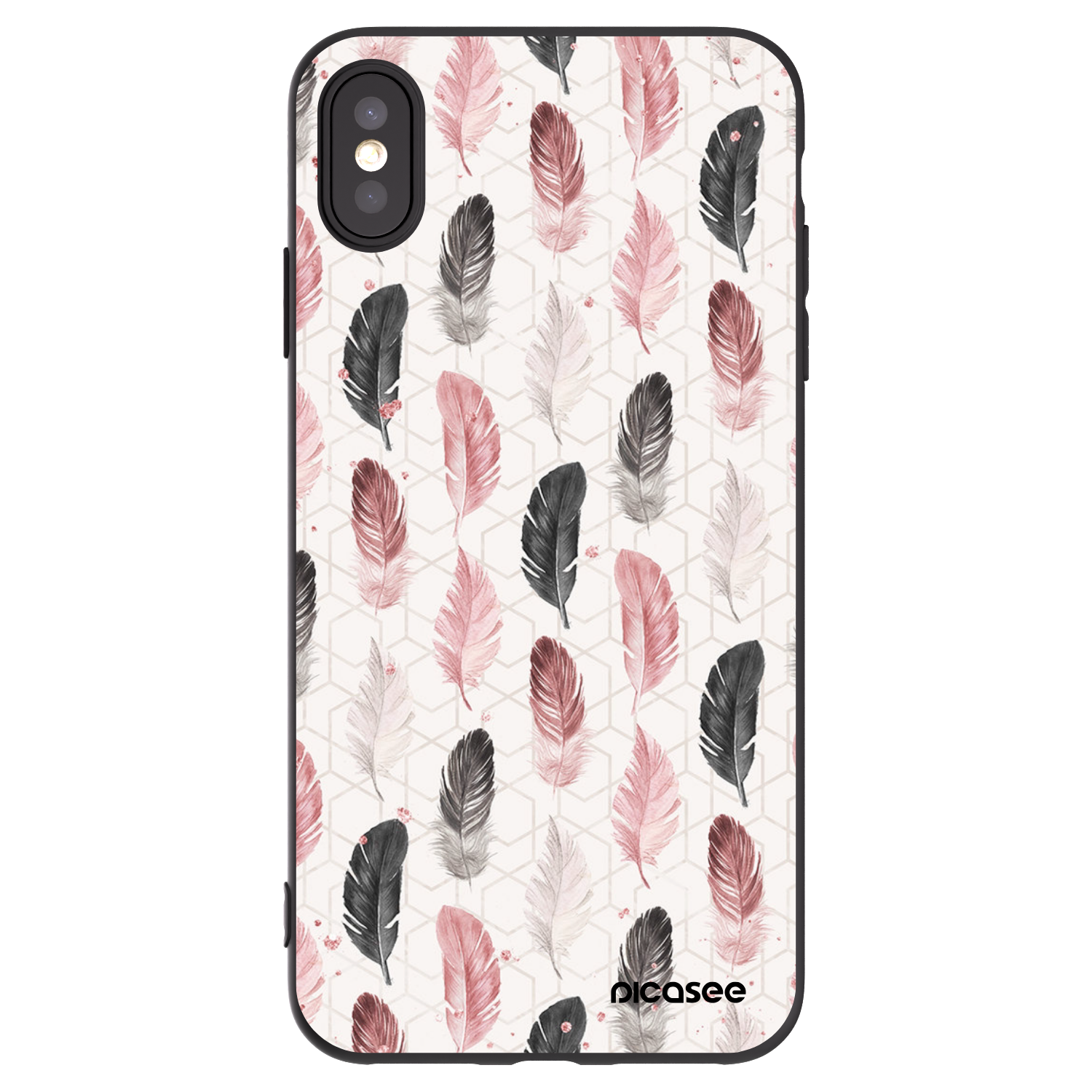 Picasee husă neagră din silicon pentru Apple iPhone XS Max - Feather 2