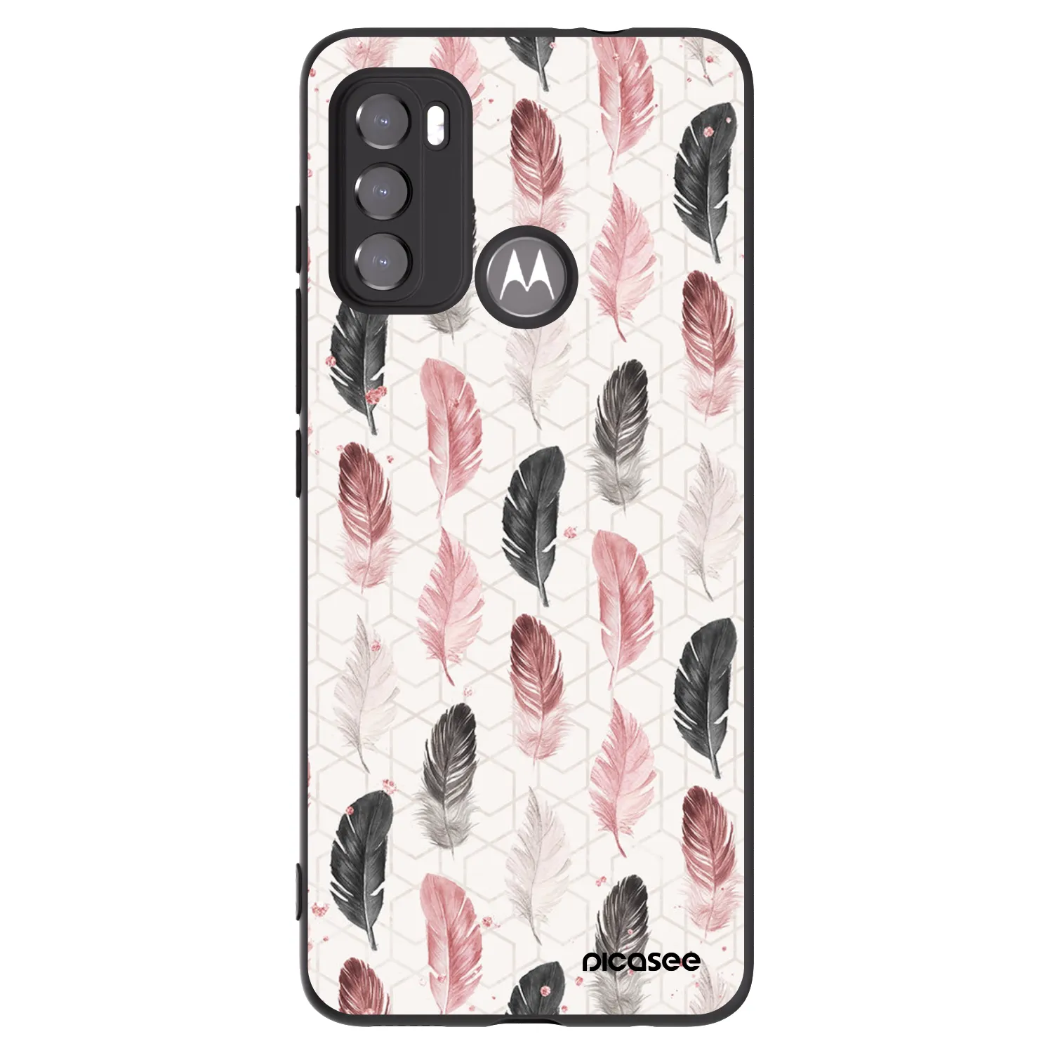 Picasee husă neagră din silicon pentru Motorola Moto G60 - Feather 2