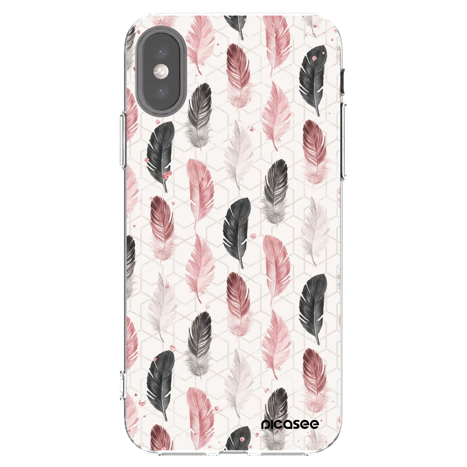 Picasee husă transparentă din silicon pentru Apple iPhone X/XS - Feather 2