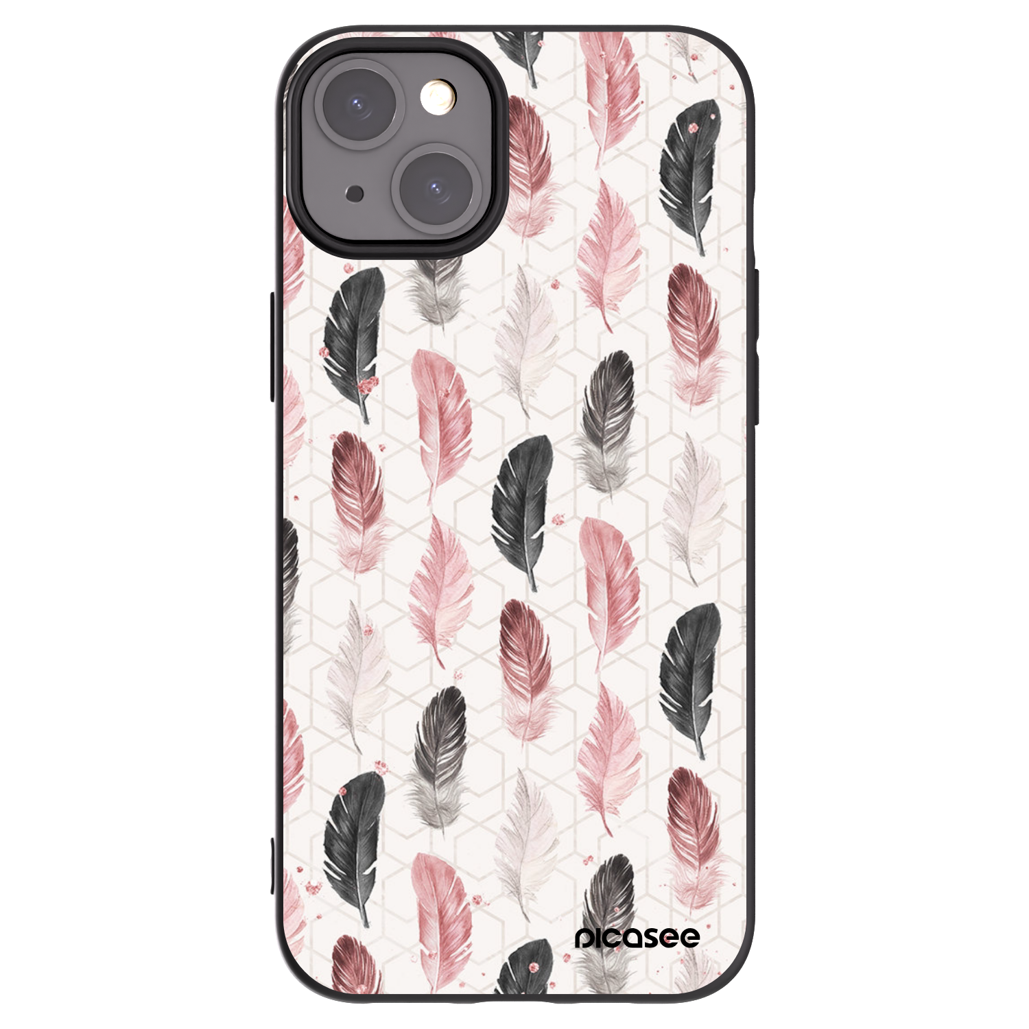 Picasee husă neagră din silicon pentru Apple iPhone 15 Plus - Feather 2