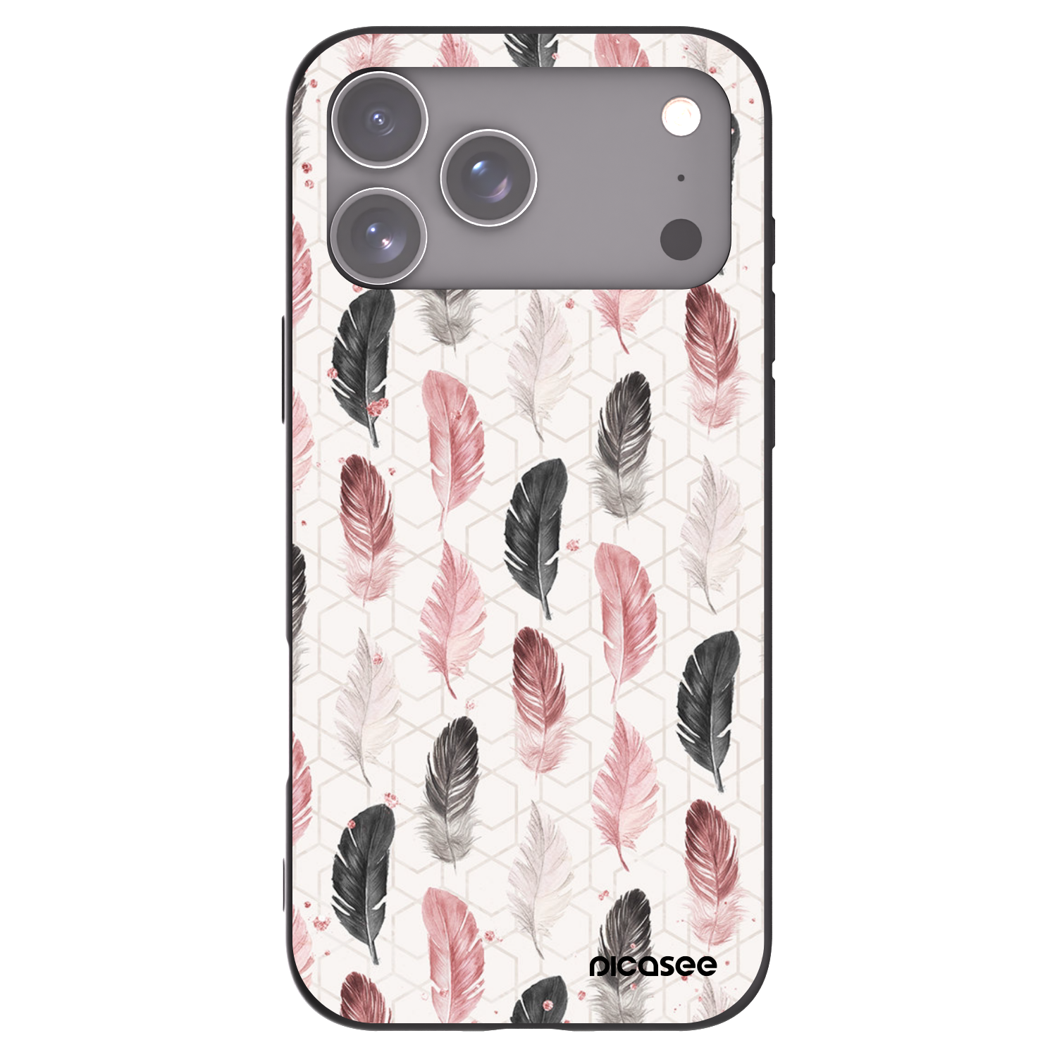 Picasee husă neagră din silicon pentru Apple iPhone 17 Pro Max - Feather 2