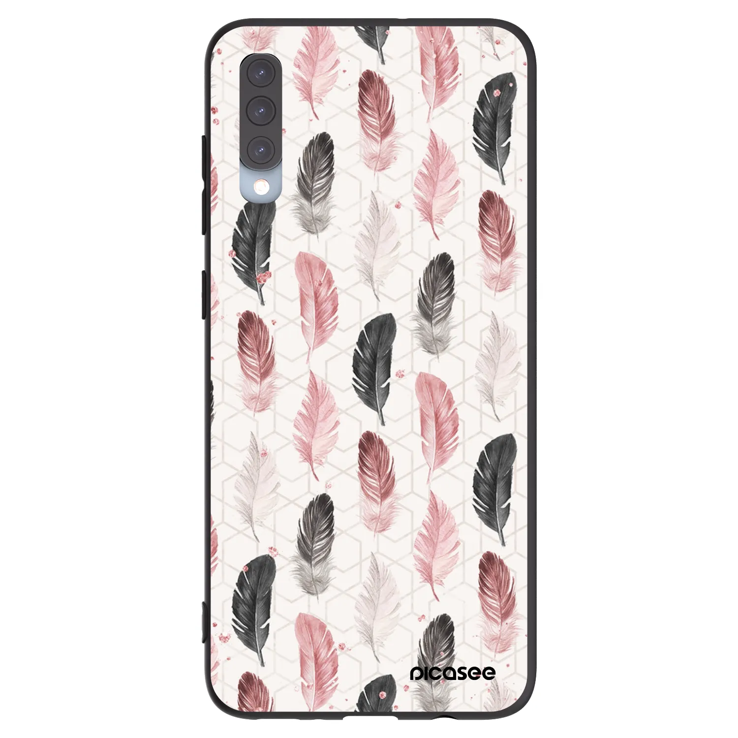 Picasee husă neagră din silicon pentru Samsung Galaxy A70 A705F - Feather 2