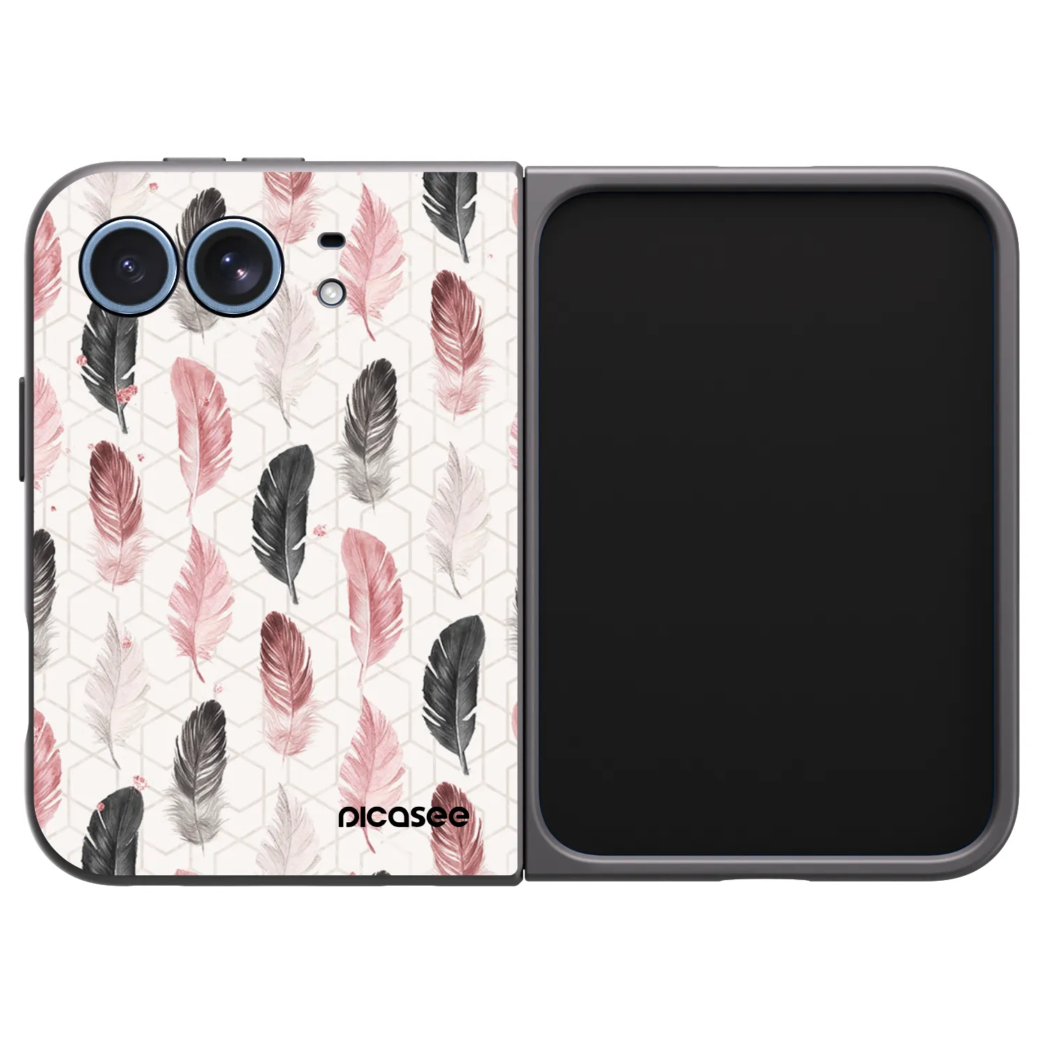 Picasee husă neagră din silicon pentru Apple iPhone Duo - Feather 2