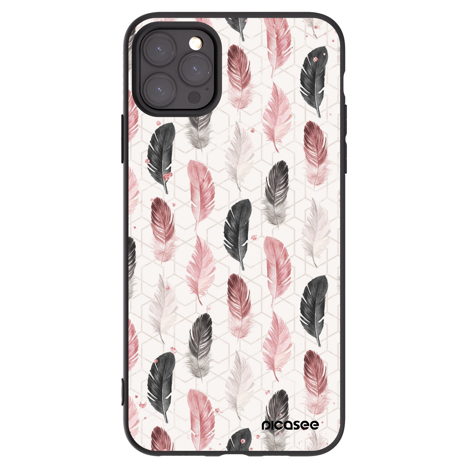 Picasee husă neagră din silicon pentru Apple iPhone 11 Pro Max - Feather 2
