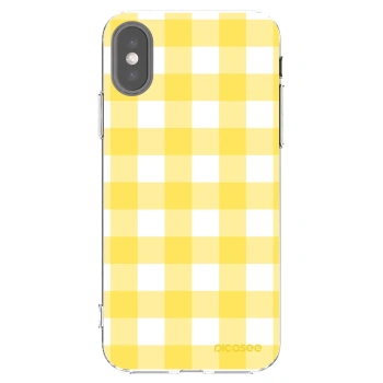 Picasee husă transparentă din silicon pentru Apple iPhone X/XS - Gride lemon