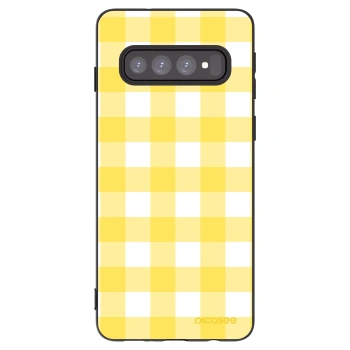 Picasee husă neagră din silicon pentru Samsung Galaxy S10 G973 - Gride lemon