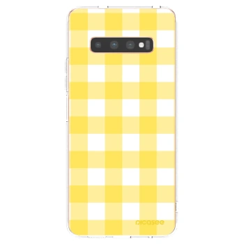 Picasee husă transparentă din silicon pentru Samsung Galaxy S10 Plus G975 - Gride lemon