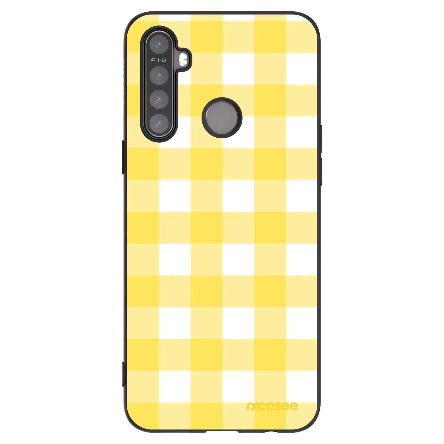 Picasee husă neagră din silicon pentru Realme 5 - Gride lemon