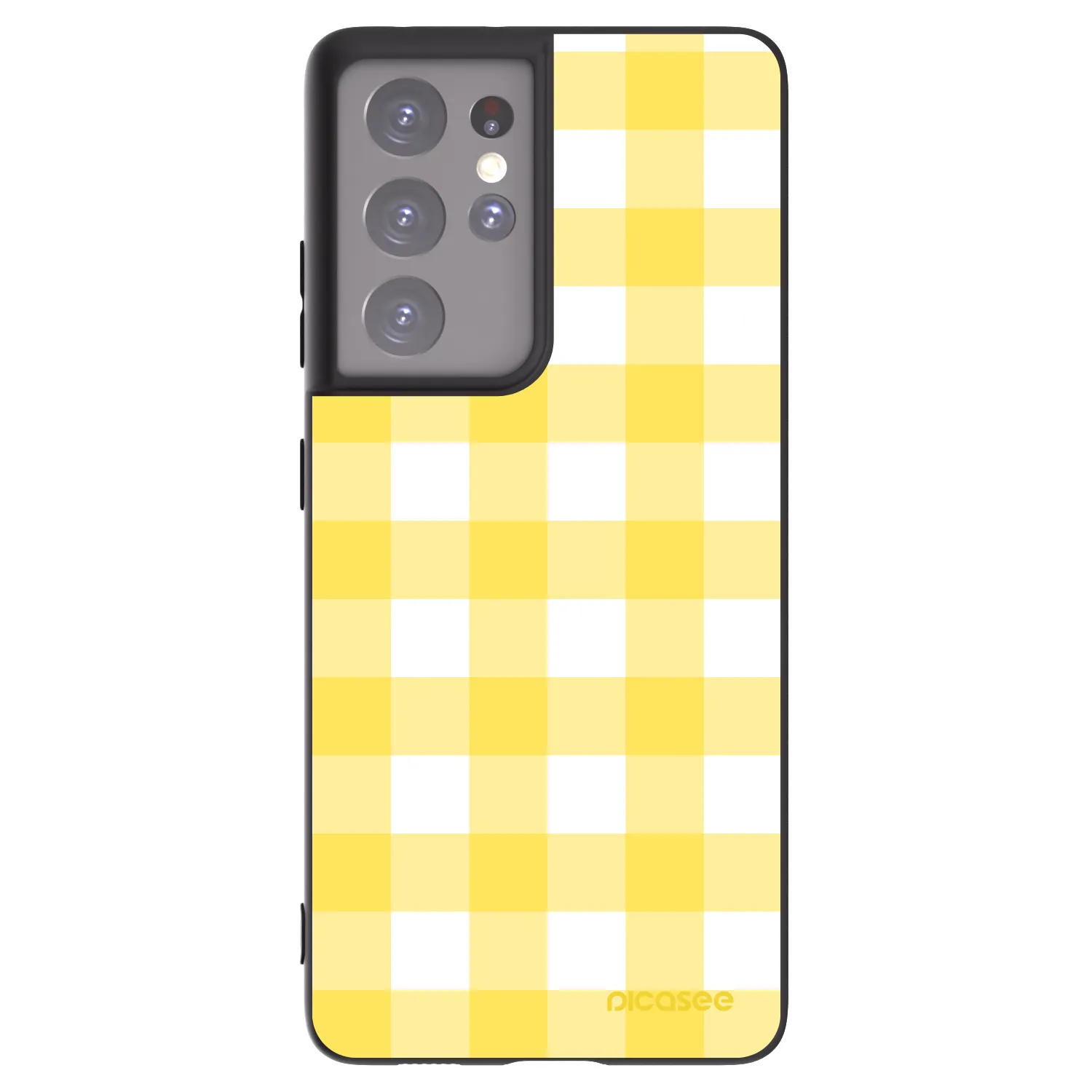 Picasee husă neagră din silicon pentru Samsung Galaxy S21 Ultra 5G G998B - Gride lemon