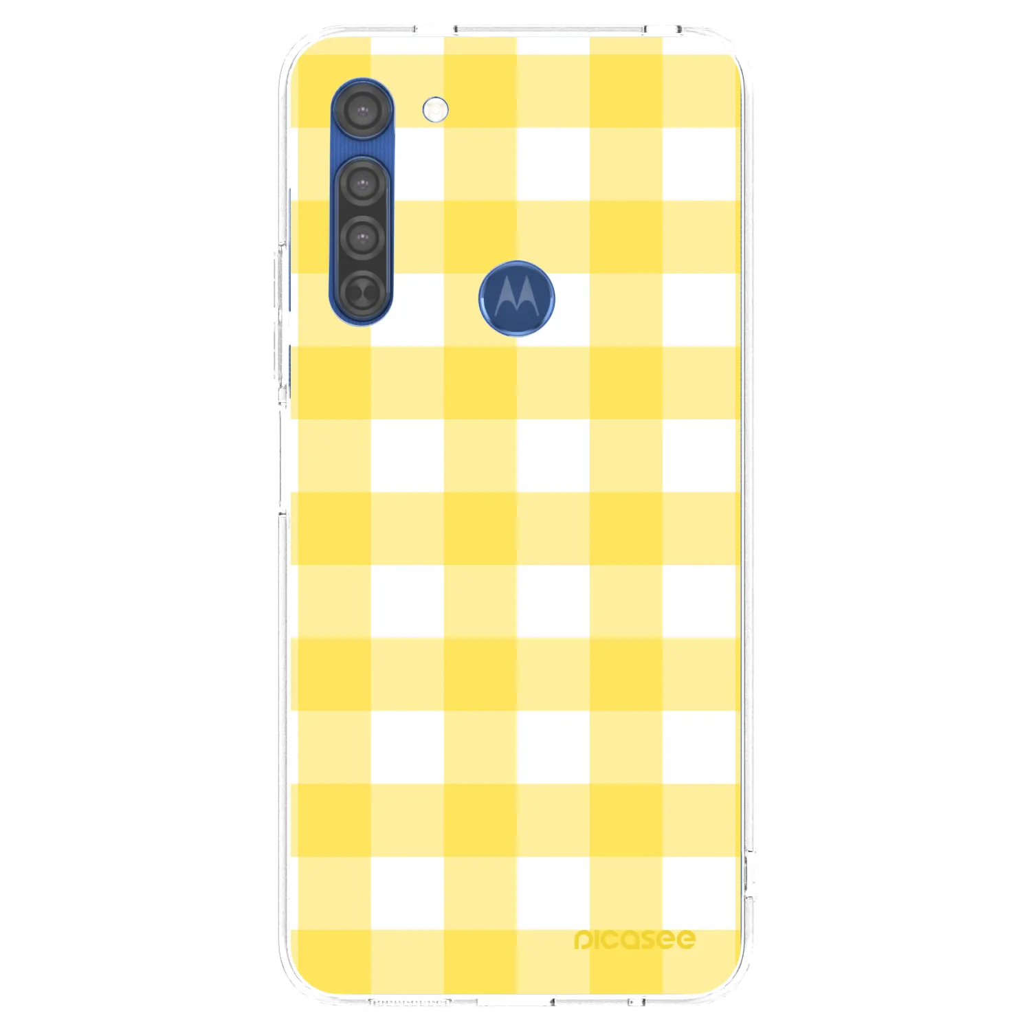 Picasee husă transparentă din silicon pentru Motorola Moto G8 - Gride lemon