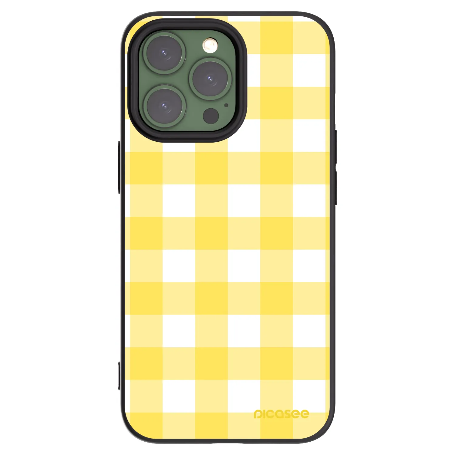 Picasee husă neagră din silicon pentru Apple iPhone 13 Pro - Gride lemon