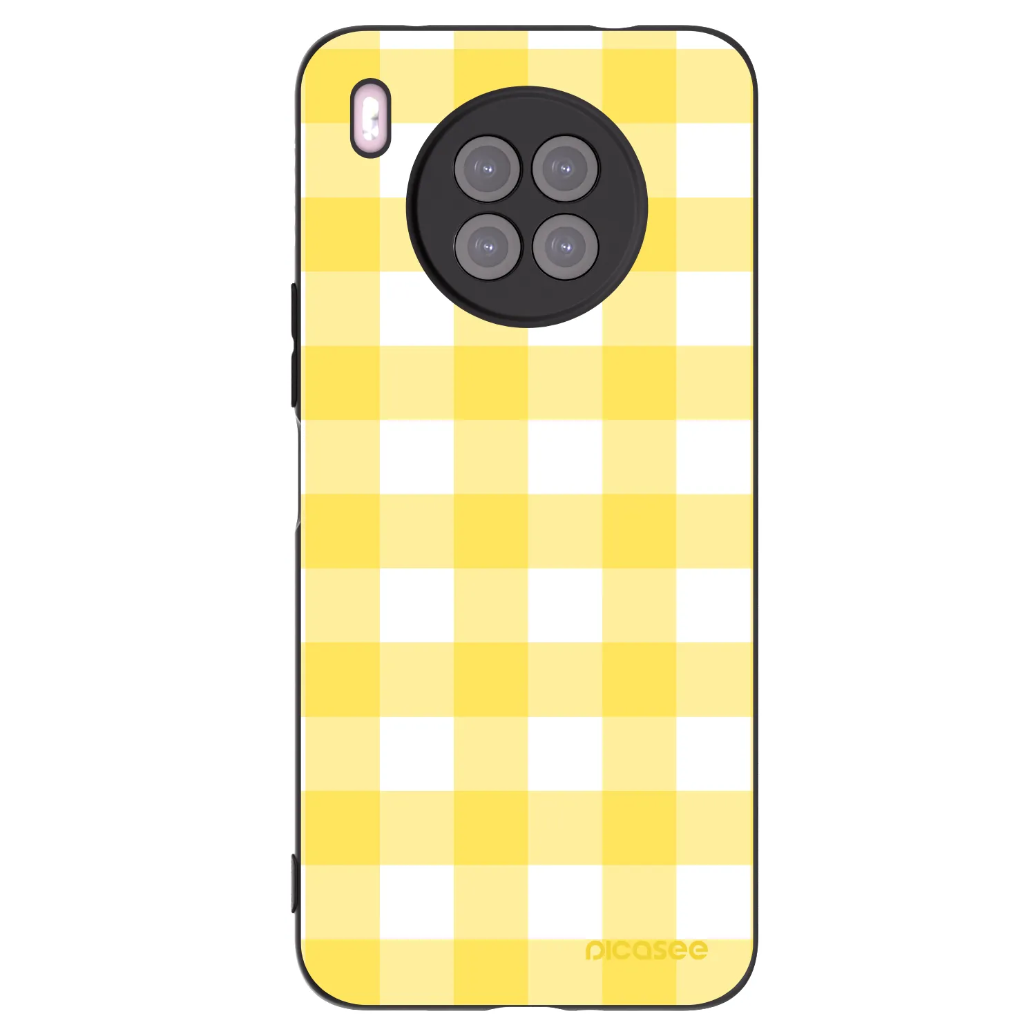 Picasee husă neagră din silicon pentru Huawei Nova 8i - Gride lemon