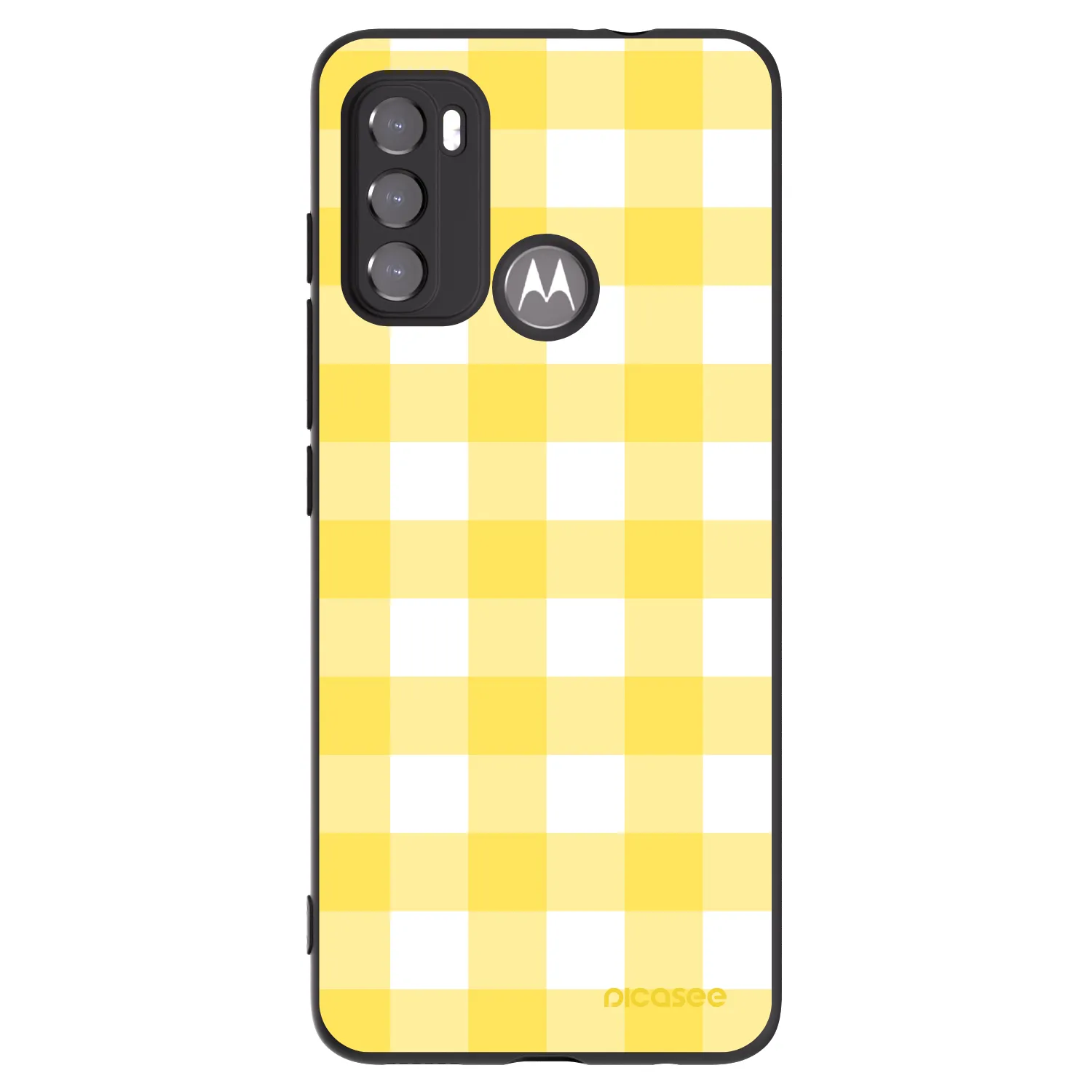 Picasee husă neagră din silicon pentru Motorola Moto G60 - Gride lemon