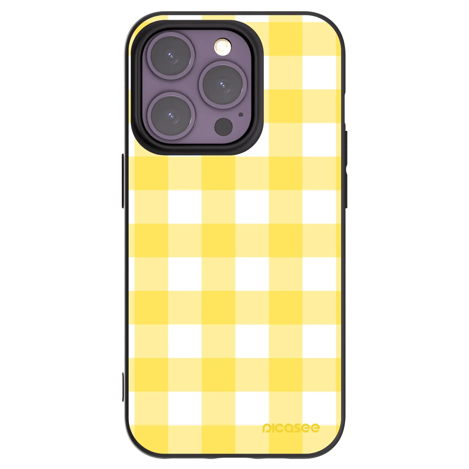 Picasee husă neagră din silicon pentru Apple iPhone 14 Pro - Gride lemon