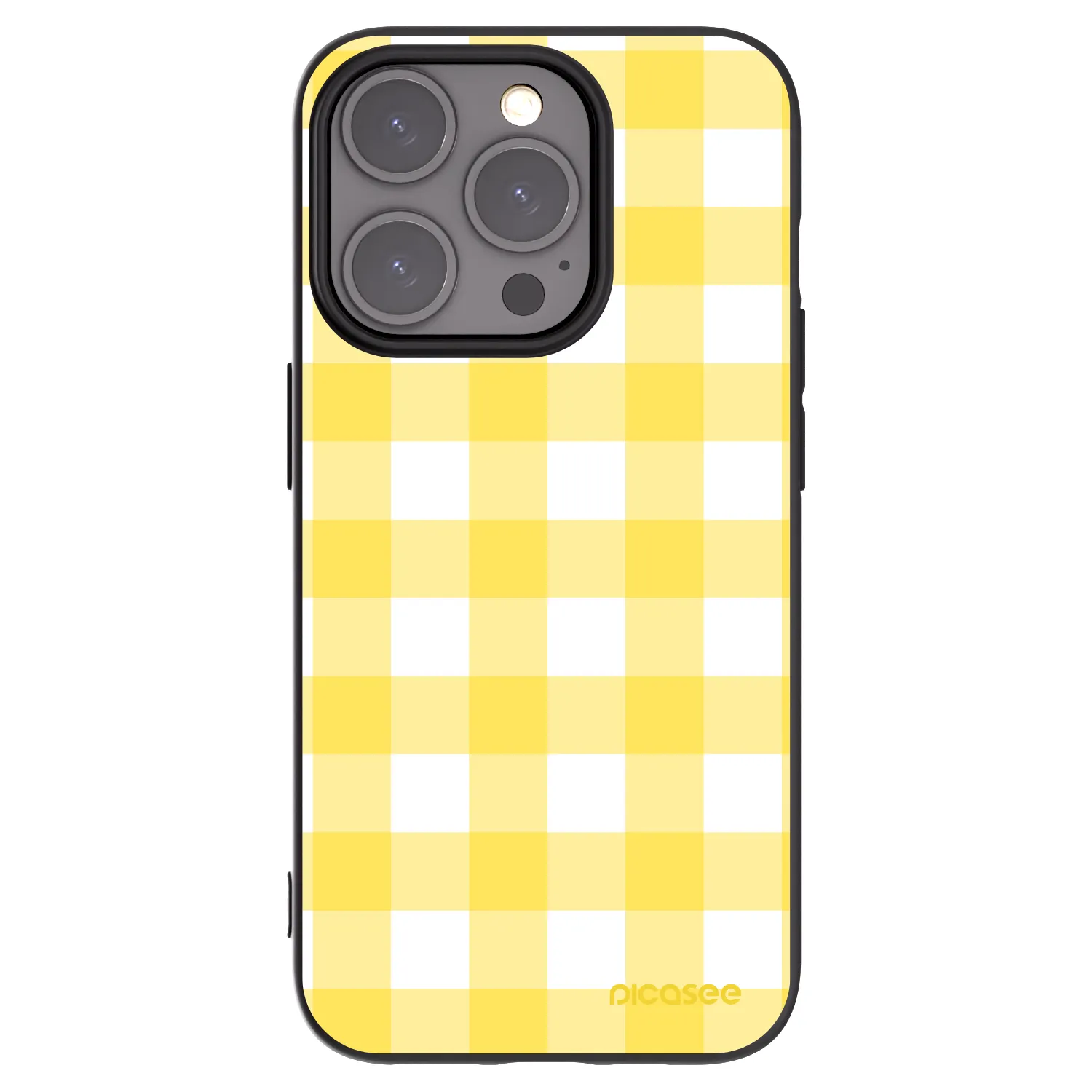 Picasee husă neagră din silicon pentru Apple iPhone 15 Pro - Gride lemon