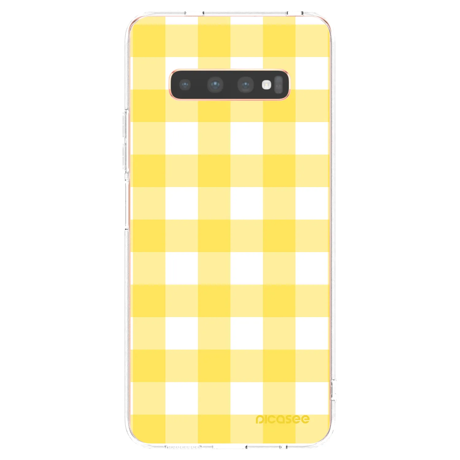 Picasee husă transparentă din silicon pentru Samsung Galaxy S10 Plus G975 - Gride lemon