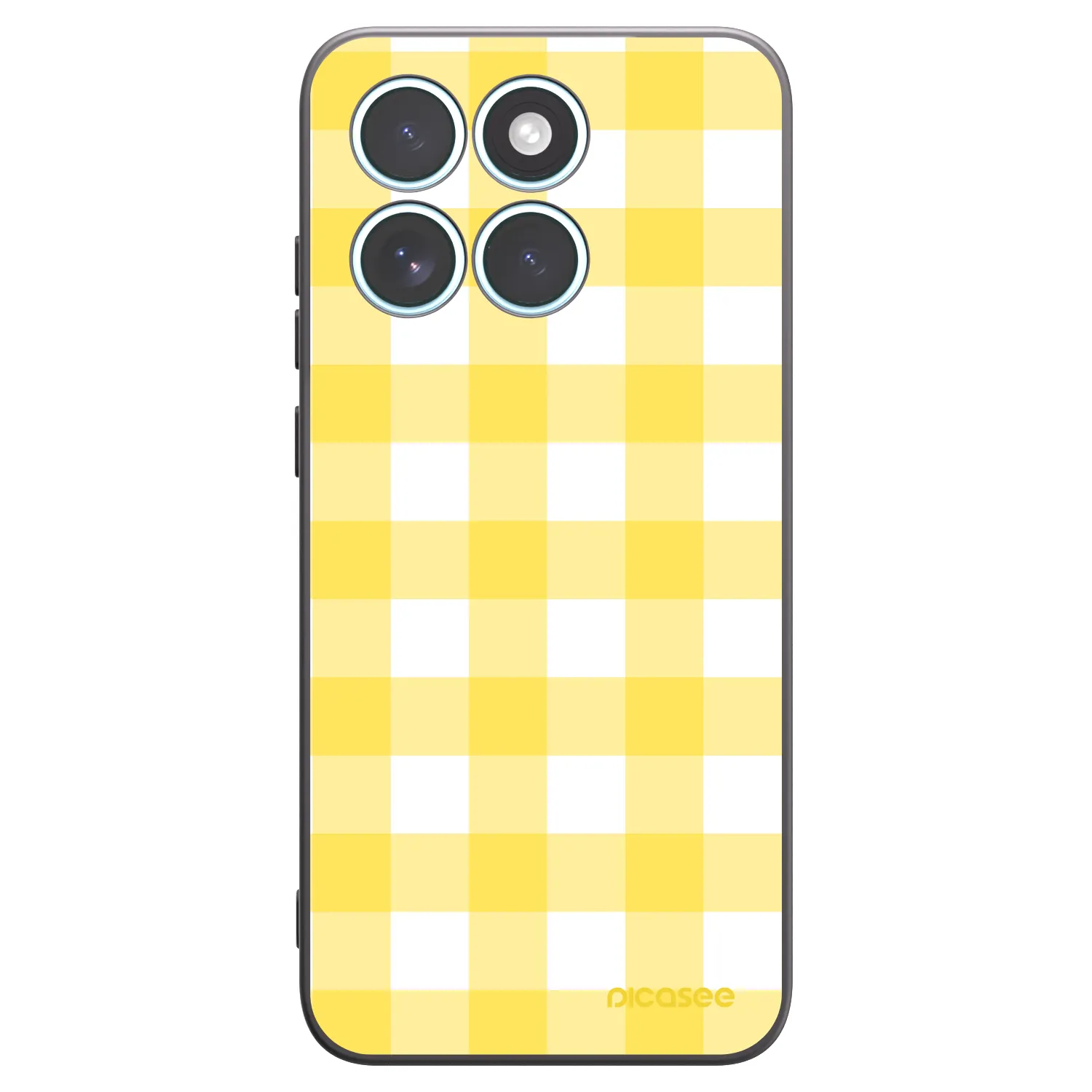 Picasee husă neagră din silicon pentru Motorola Edge 70 Fusion - Gride lemon