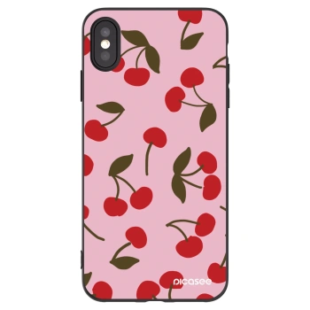 Picasee husă neagră din silicon pentru Apple iPhone XS Max - Cherry