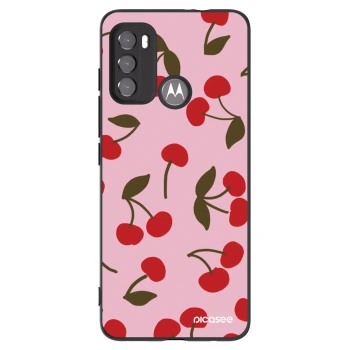 Picasee husă neagră din silicon pentru Motorola Moto G60 - Cherry