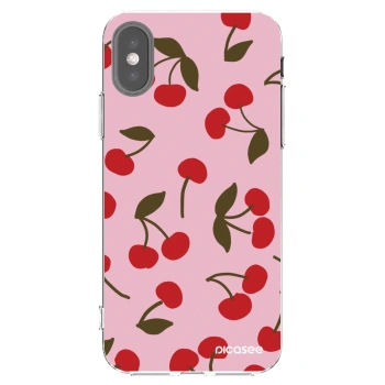Picasee husă transparentă din silicon pentru Apple iPhone X/XS - Cherry