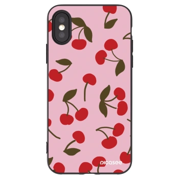 Picasee husă neagră din silicon pentru Apple iPhone X/XS - Cherry