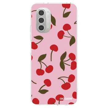 Picasee husă transparentă din silicon pentru Motorola Moto G51 - Cherry