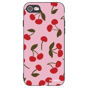 Picasee husă neagră din silicon pentru Apple iPhone 8 - Cherry