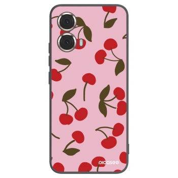 Picasee husă neagră din silicon pentru Motorola Moto G85 - Cherry