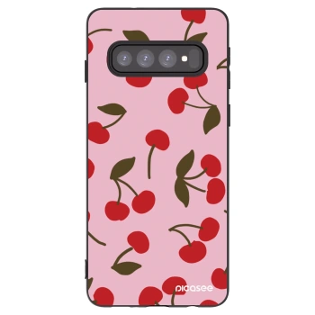 Picasee husă neagră din silicon pentru Samsung Galaxy S10 G973 - Cherry