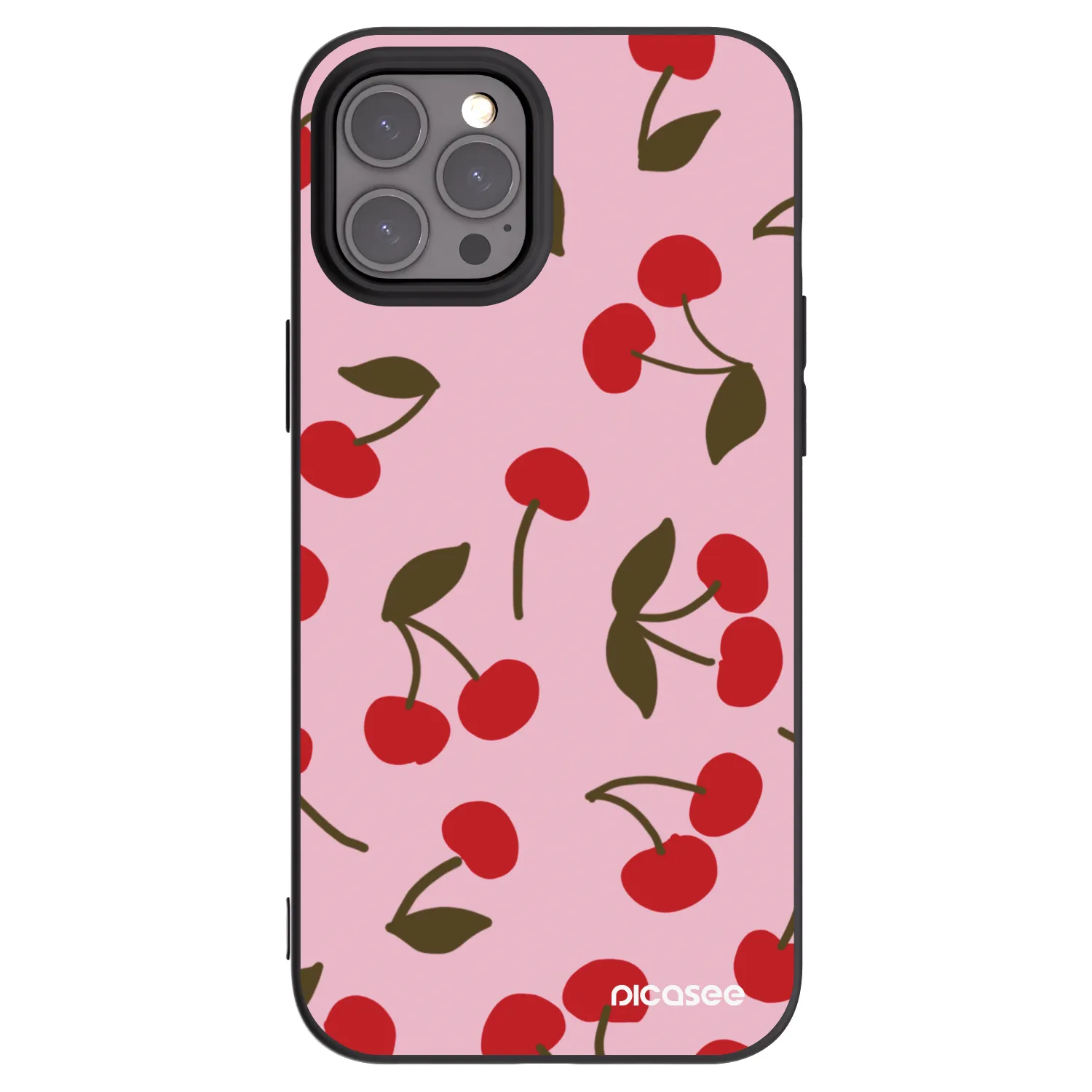 Picasee husă neagră din silicon pentru Apple iPhone 12 Pro Max - Cherry