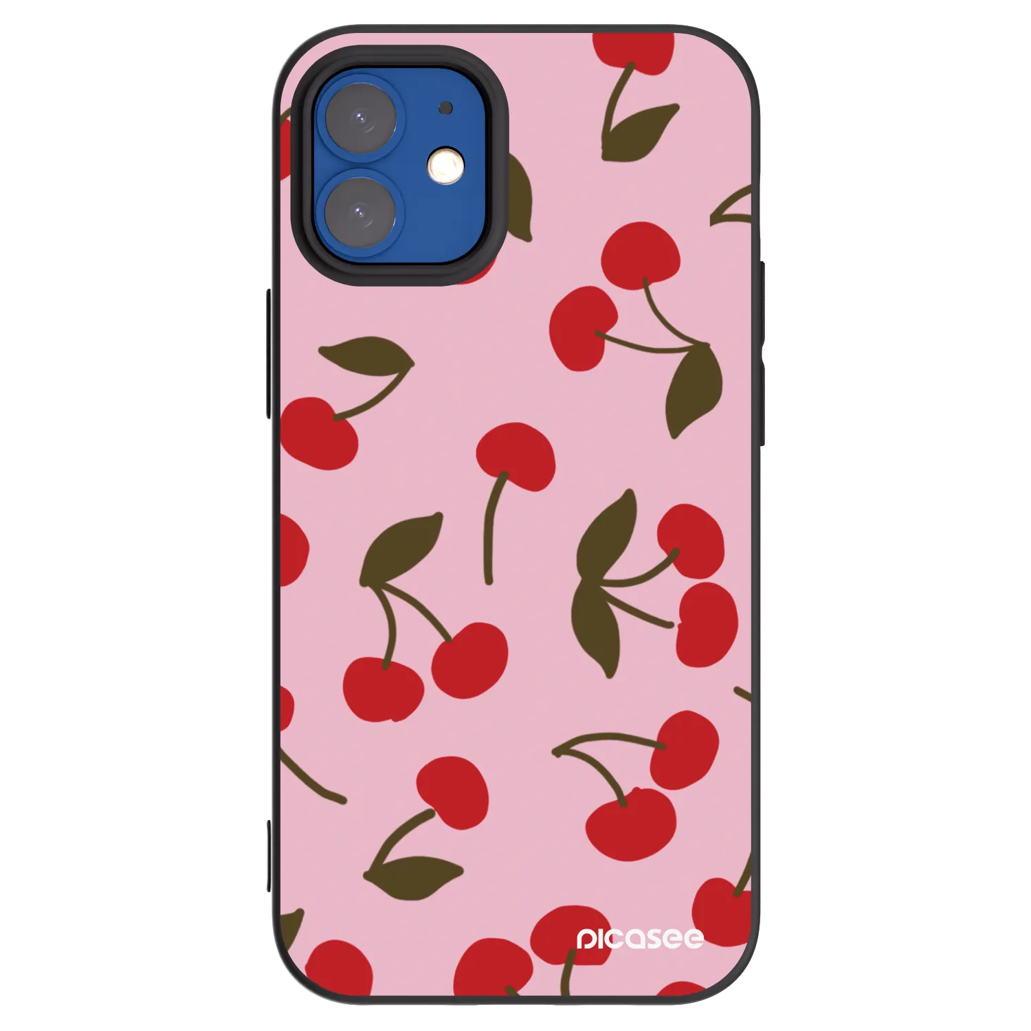 Picasee husă neagră din silicon pentru Apple iPhone 12 mini - Cherry