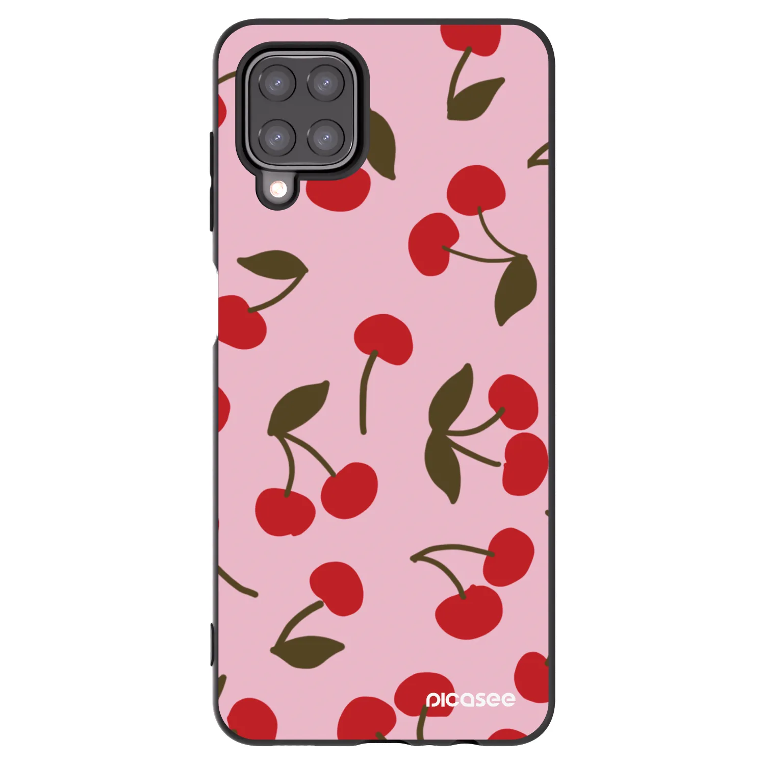 Picasee husă neagră din silicon pentru Samsung Galaxy A12 A125F - Cherry