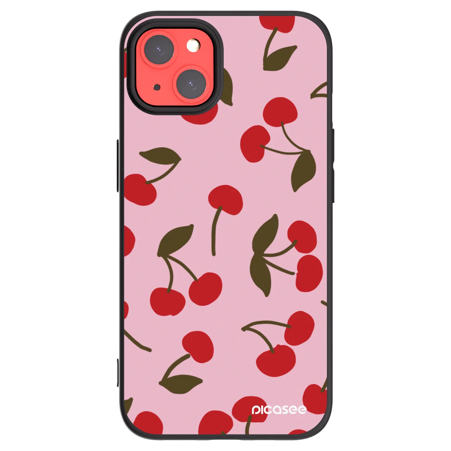 Picasee husă neagră din silicon pentru Apple iPhone 13 - Cherry