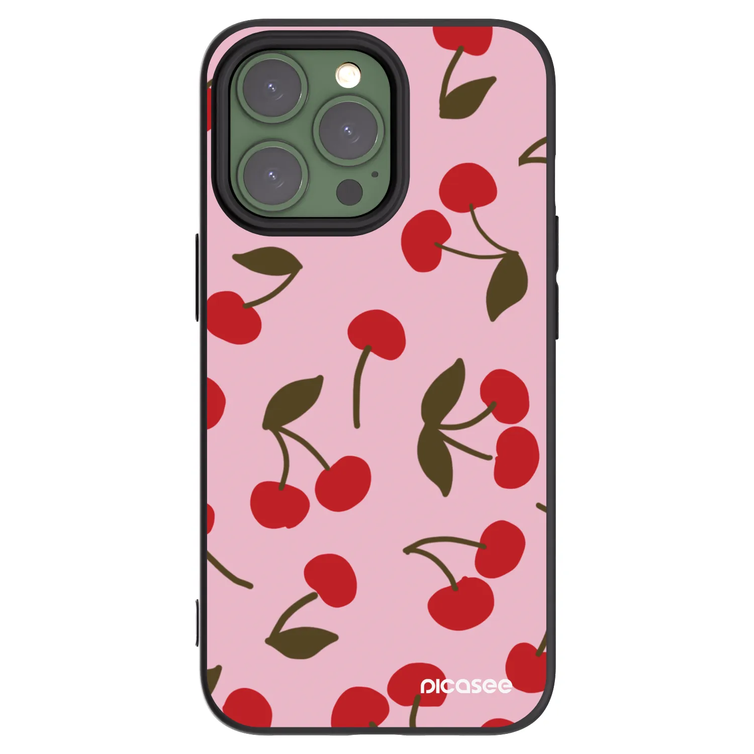 Picasee husă neagră din silicon pentru Apple iPhone 13 Pro - Cherry