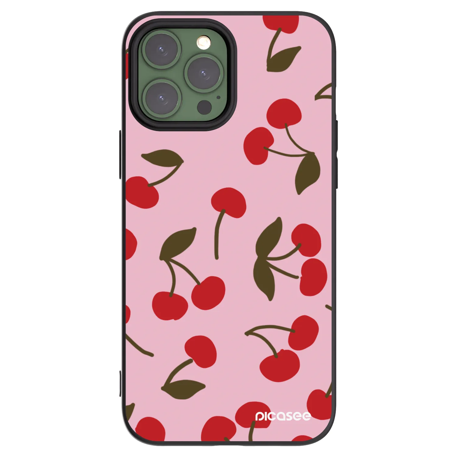 Picasee husă neagră din silicon pentru Apple iPhone 13 Pro Max - Cherry