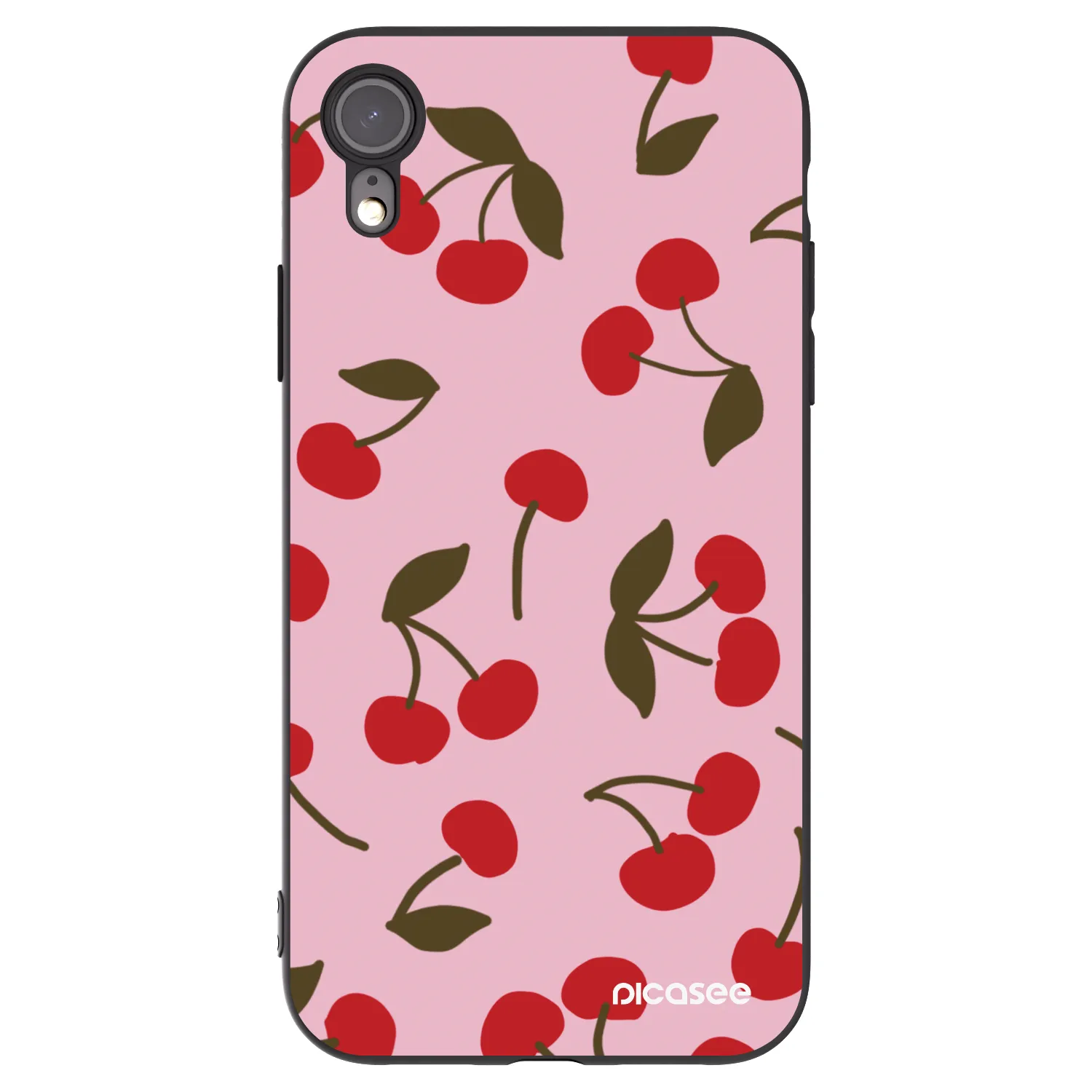 Picasee husă neagră din silicon pentru Apple iPhone XR - Cherry
