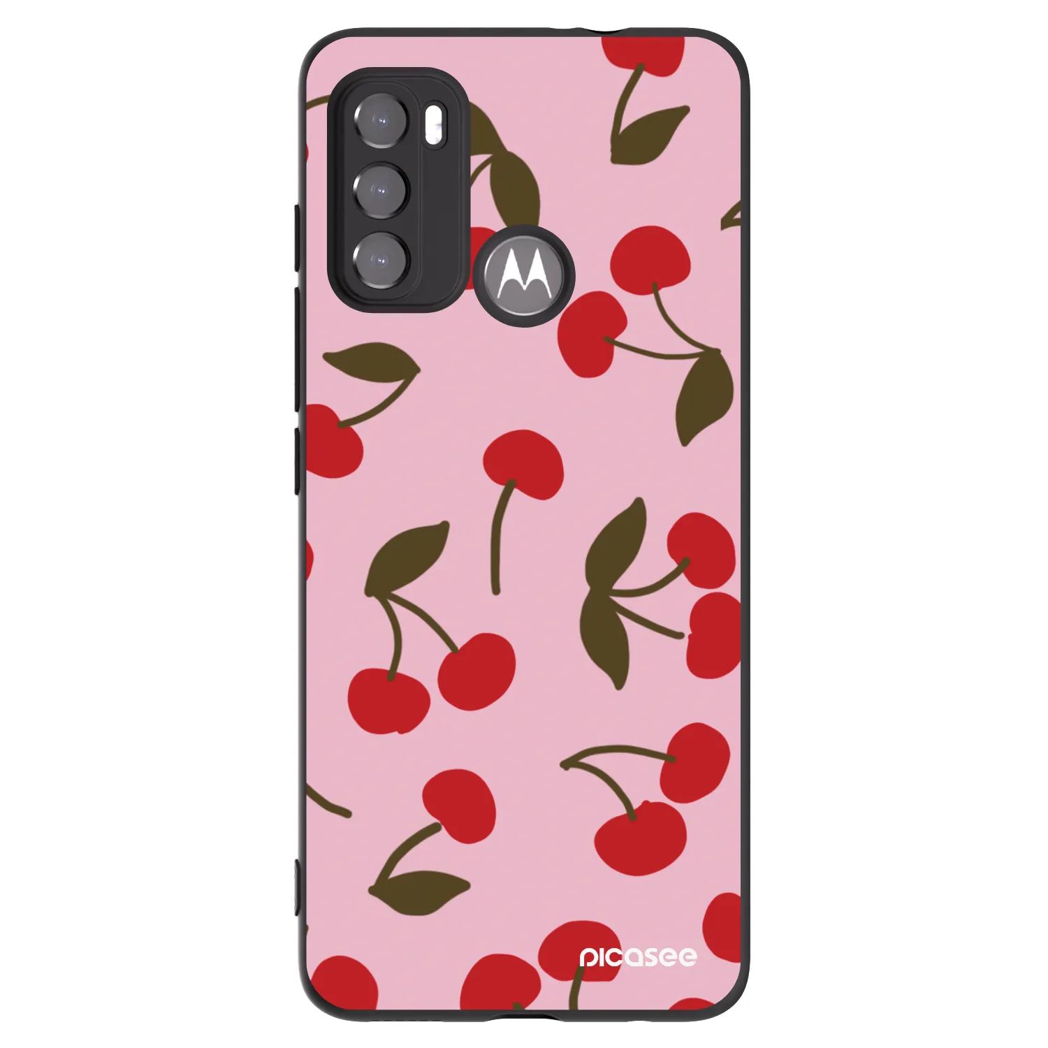 Picasee husă neagră din silicon pentru Motorola Moto G60 - Cherry