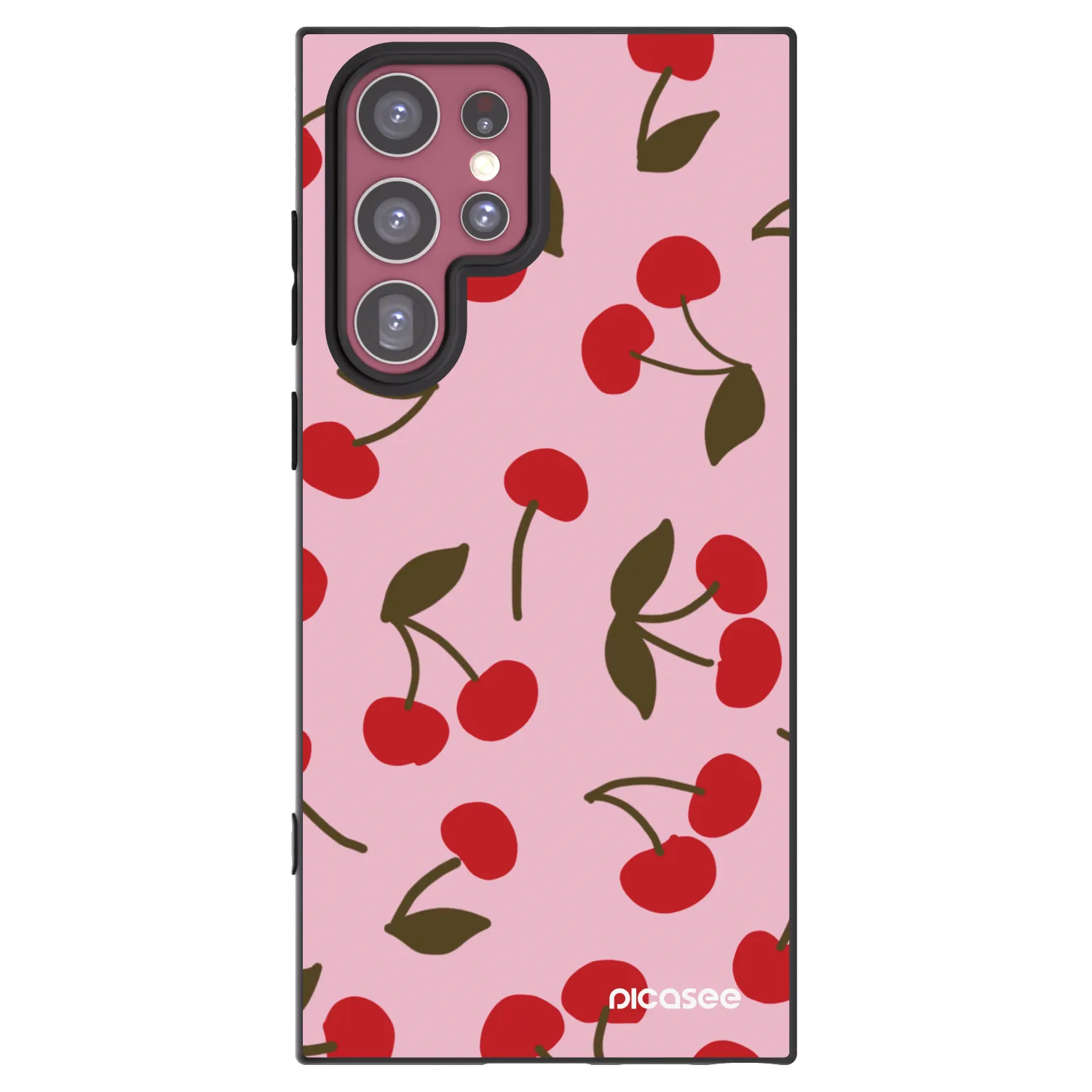 Picasee husă neagră din silicon pentru Samsung Galaxy S22 Ultra 5G - Cherry