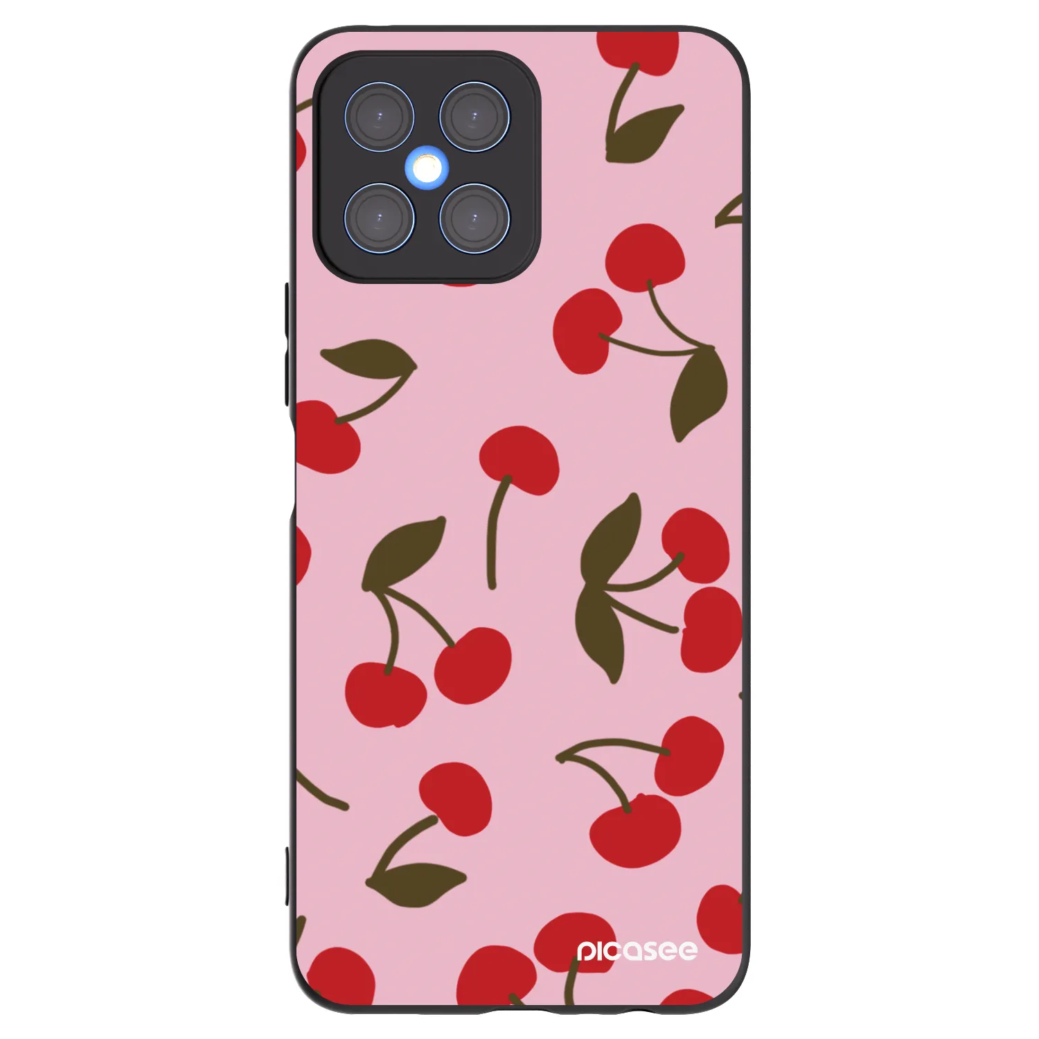Picasee husă neagră din silicon pentru Honor X8 4G - Cherry