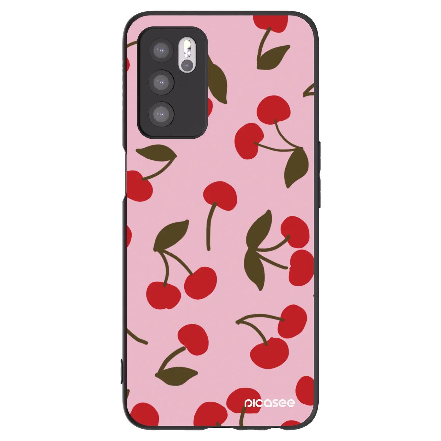 Picasee husă neagră din silicon pentru OPPO A16 - Cherry