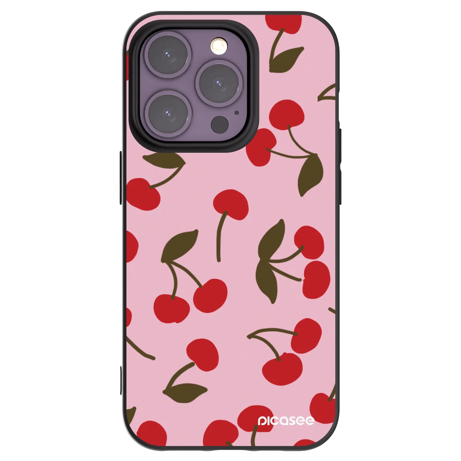 Picasee husă neagră din silicon pentru Apple iPhone 14 Pro - Cherry