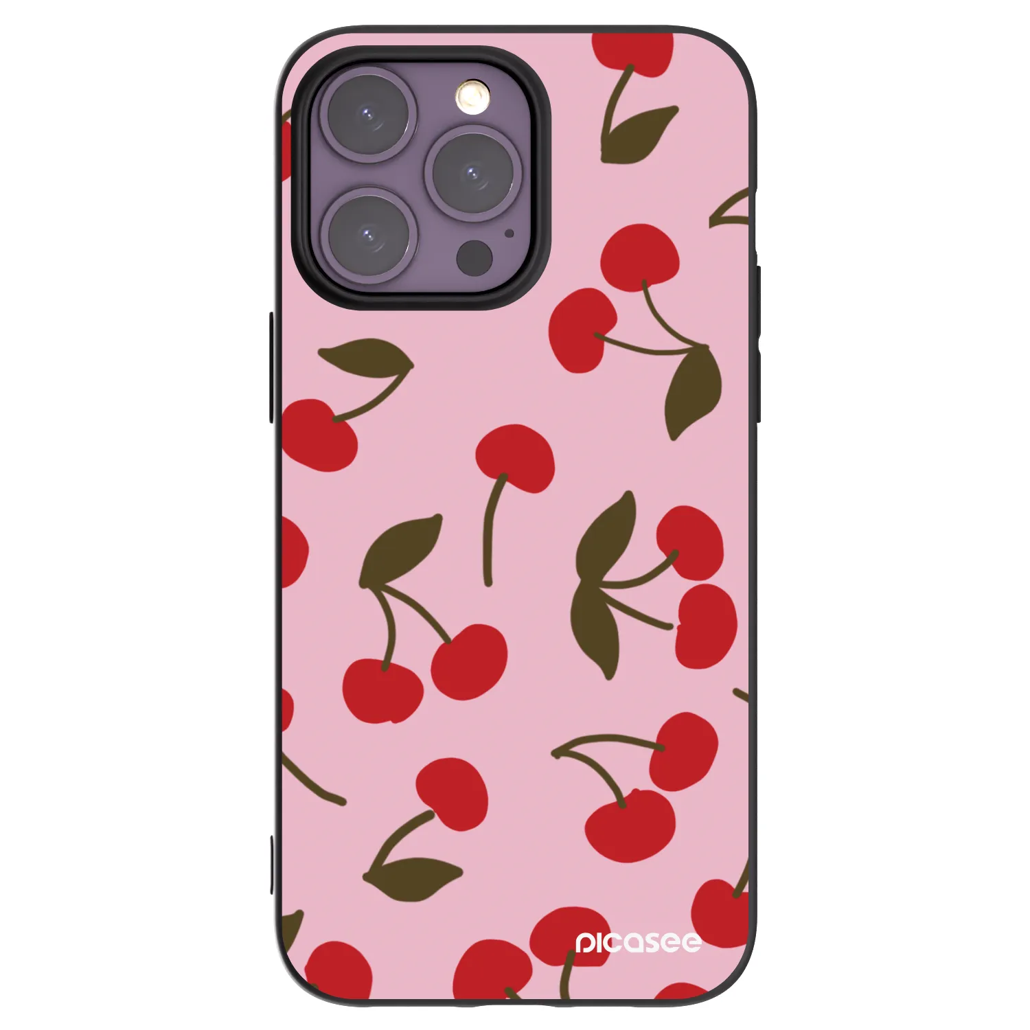Picasee husă neagră din silicon pentru Apple iPhone 14 Pro Max - Cherry