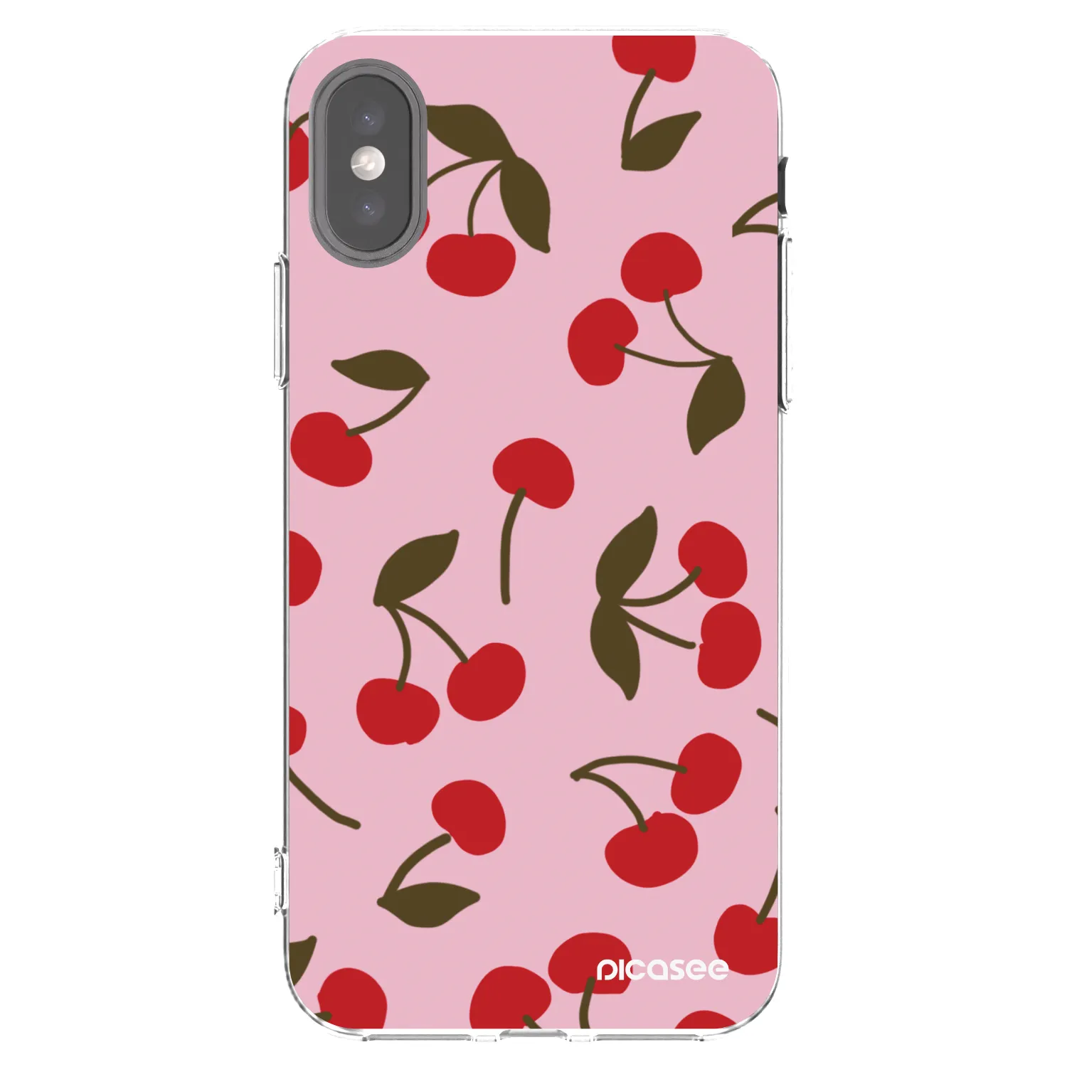 Picasee husă transparentă din silicon pentru Apple iPhone X/XS - Cherry