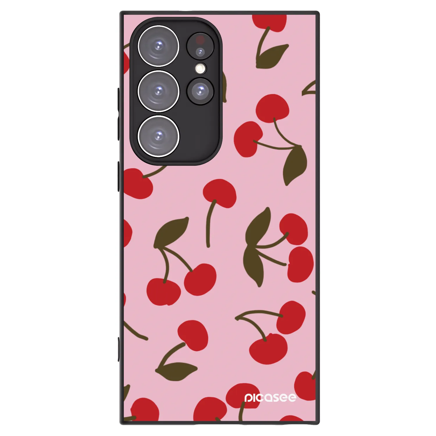 Picasee husă neagră din silicon pentru Samsung Galaxy S23 Ultra 5G - Cherry