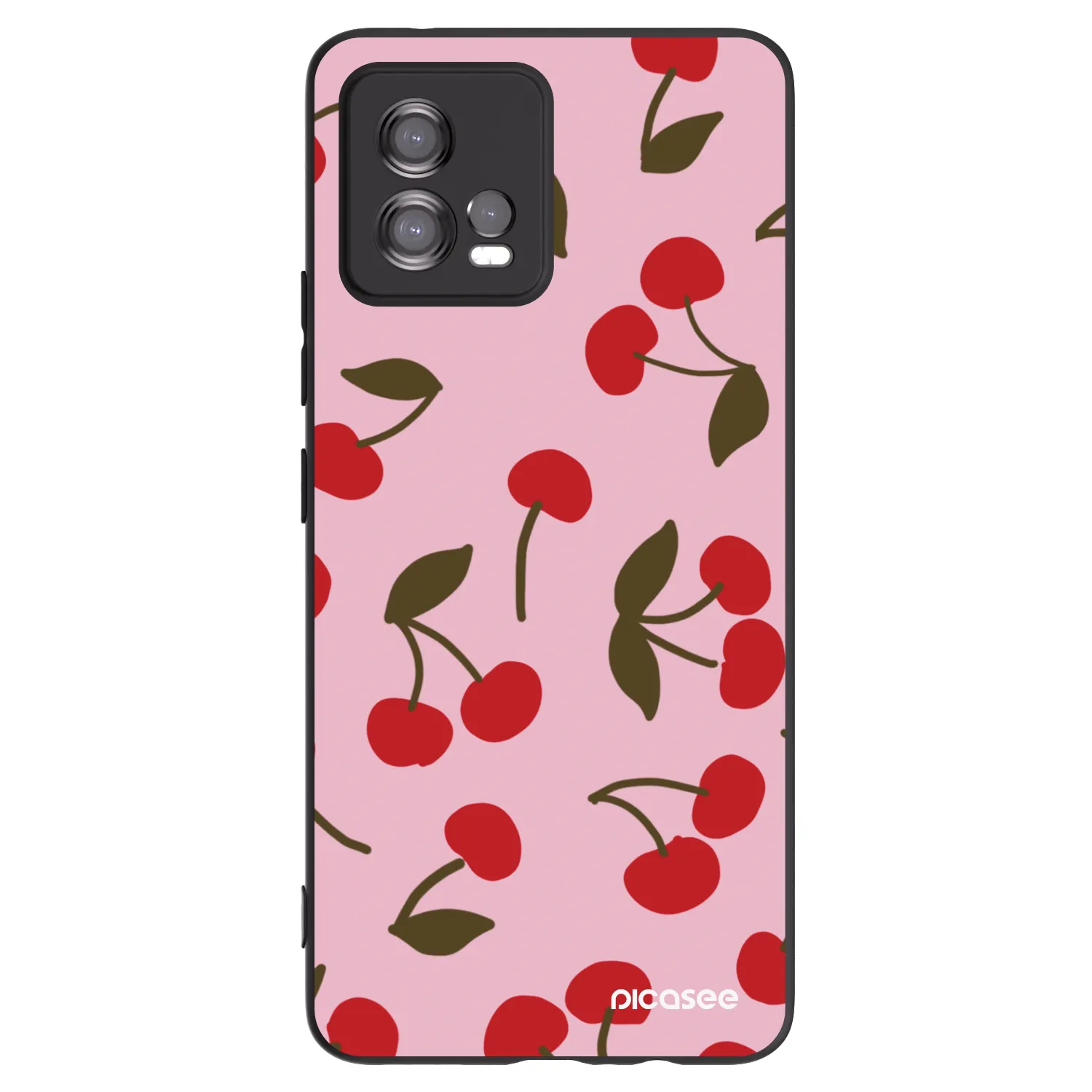 Picasee husă neagră din silicon pentru Motorola Moto G72 - Cherry