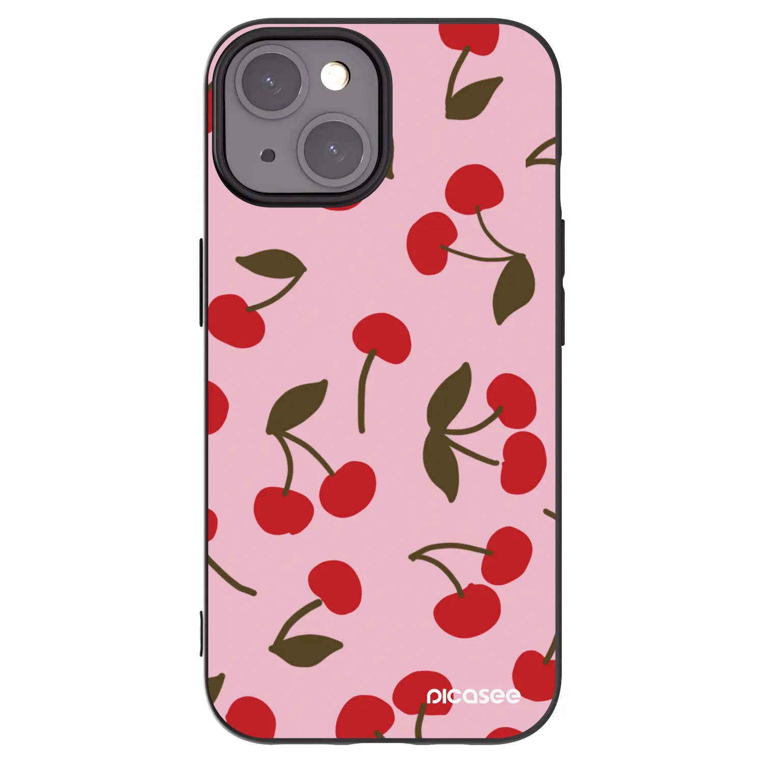 Picasee husă neagră din silicon pentru Apple iPhone 15 - Cherry