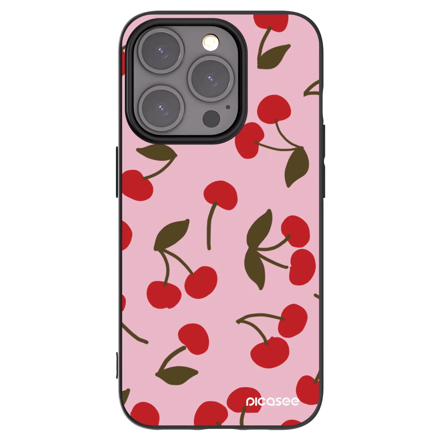 Picasee husă neagră din silicon pentru Apple iPhone 15 Pro - Cherry